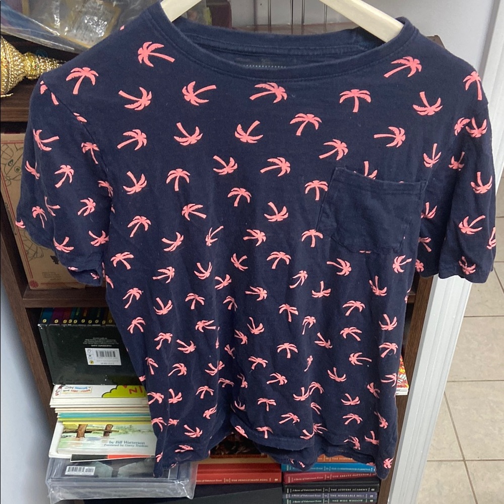 Blue and Pink Palm Tree Short Sleeve Tee